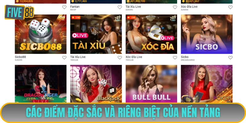 Các điểm đặc sắc và riêng biệt của nền tảng