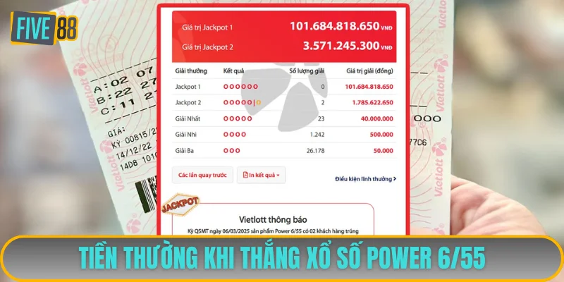 Phần thưởng hậu hĩnh khi trúng số